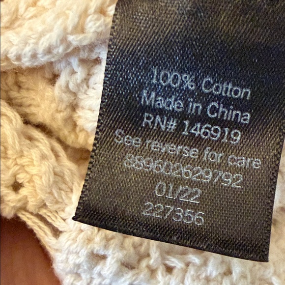 Simply Vera Vera Wang Cream Crochet Womens S Sweater Boho Festival Vibes - Picture 3 of 7
